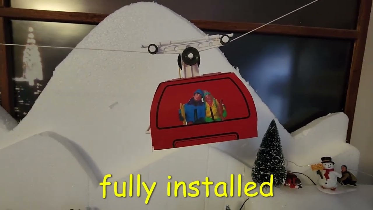 Christmas village ski lift gondola idea