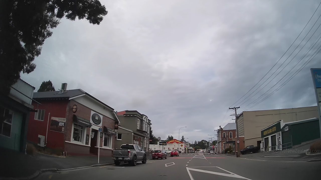 Driving from Mosgiel to Green Island in Dunedin in the Otago Region of New Zealand
