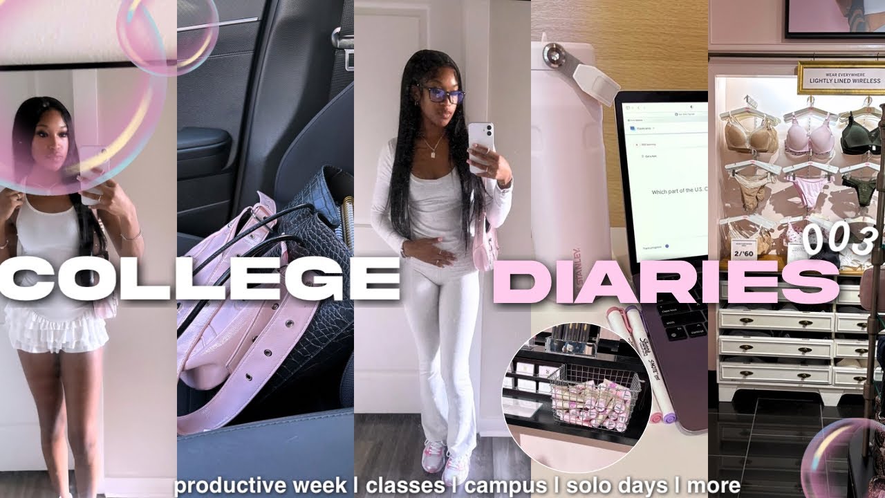 COLLEGE DIARIES 🌸 | productive first week back: classes, studying, campus, solo days & more | ep. 3
