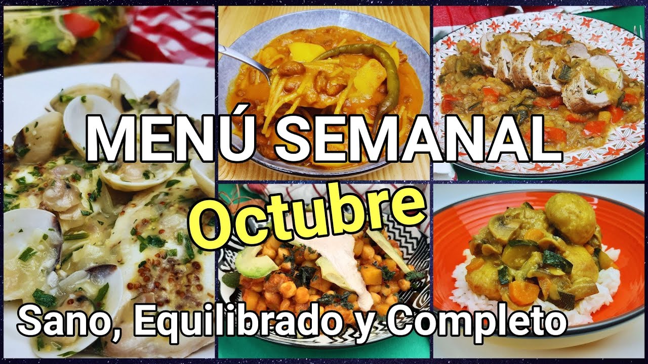 🔴​MENU SEMANAL SALUDABLE y EQUILIBRADO por poco dinero. Come bien, rico y sano SIN GASTAR MUCHO.