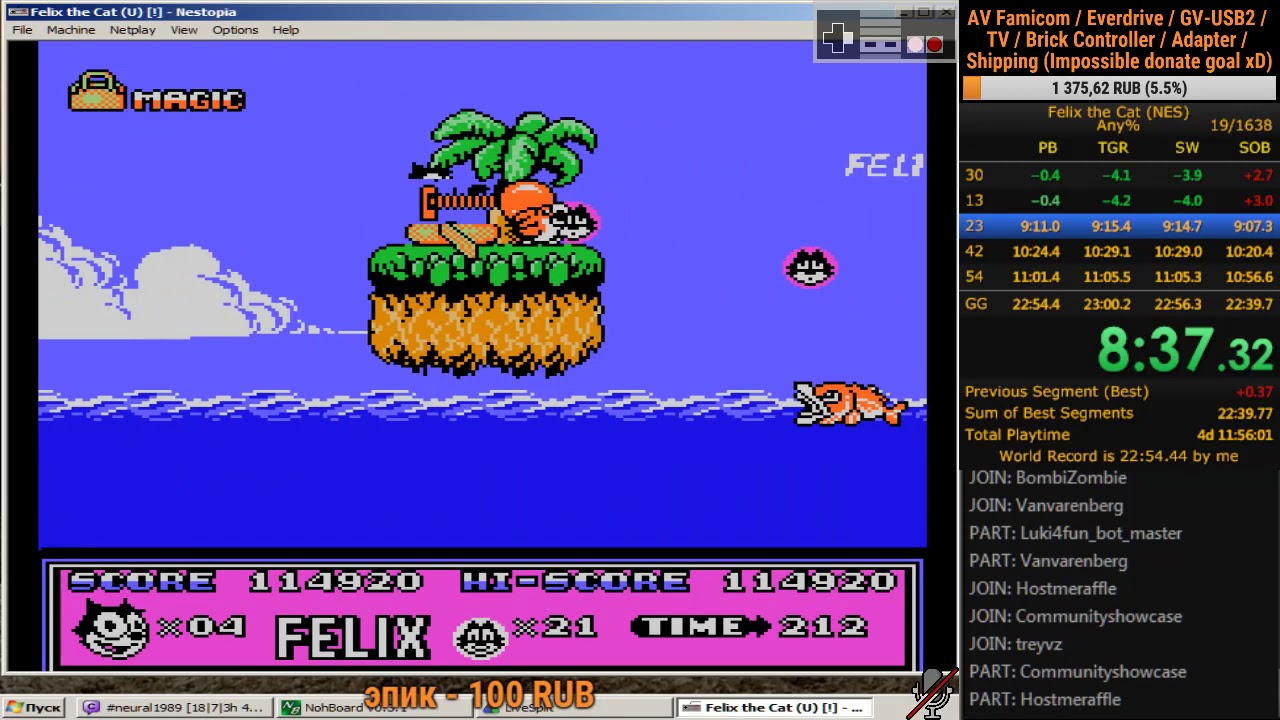 Felix the Cat (SpeedRun in 22:49 Any% pb#19)