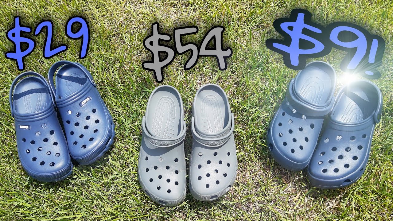 $54 Crocs vs $29 Amazon Choice's Amoji vs $9 WalMart's George clogs