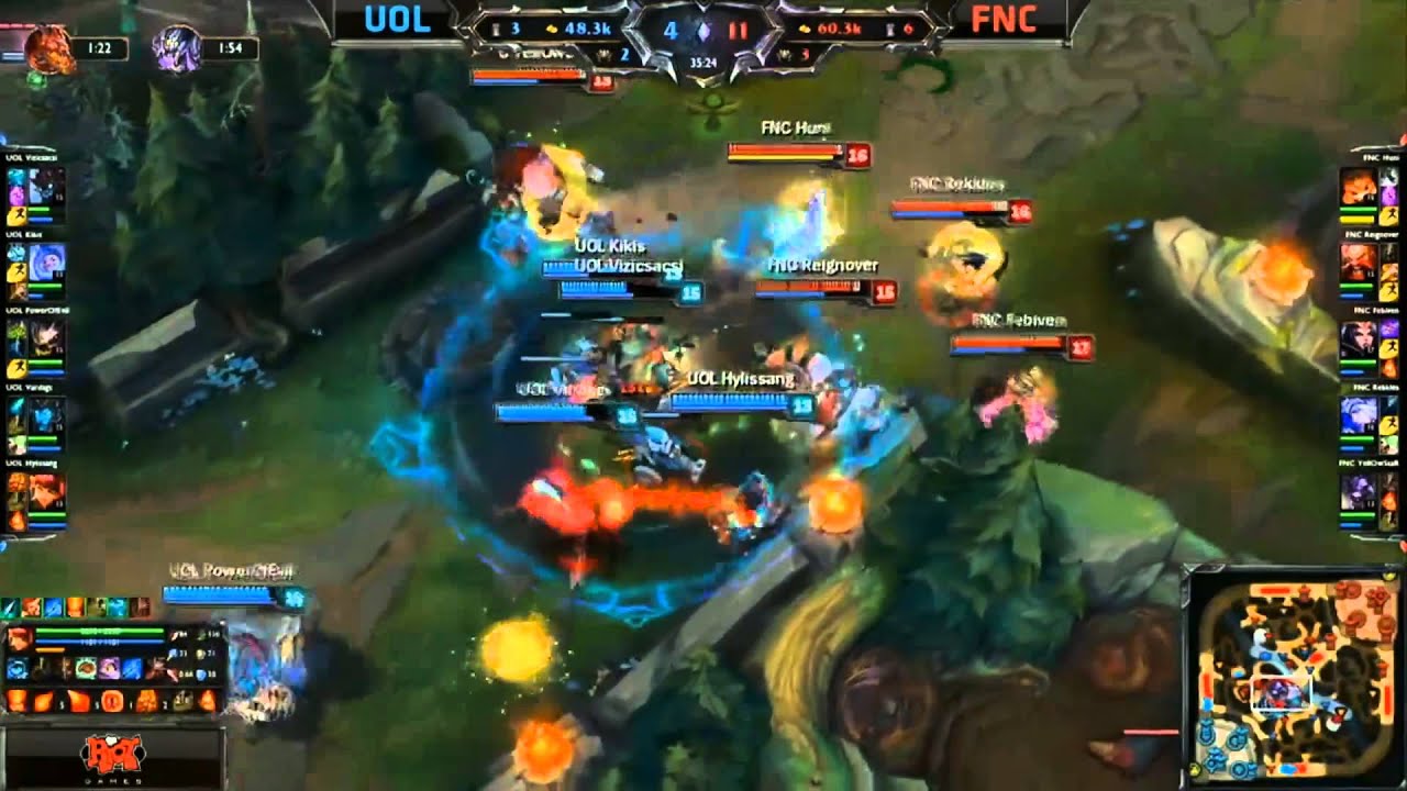 Fnatic Teamfight Huni 4 Man Gnar Ultimate - UOL vs FNC