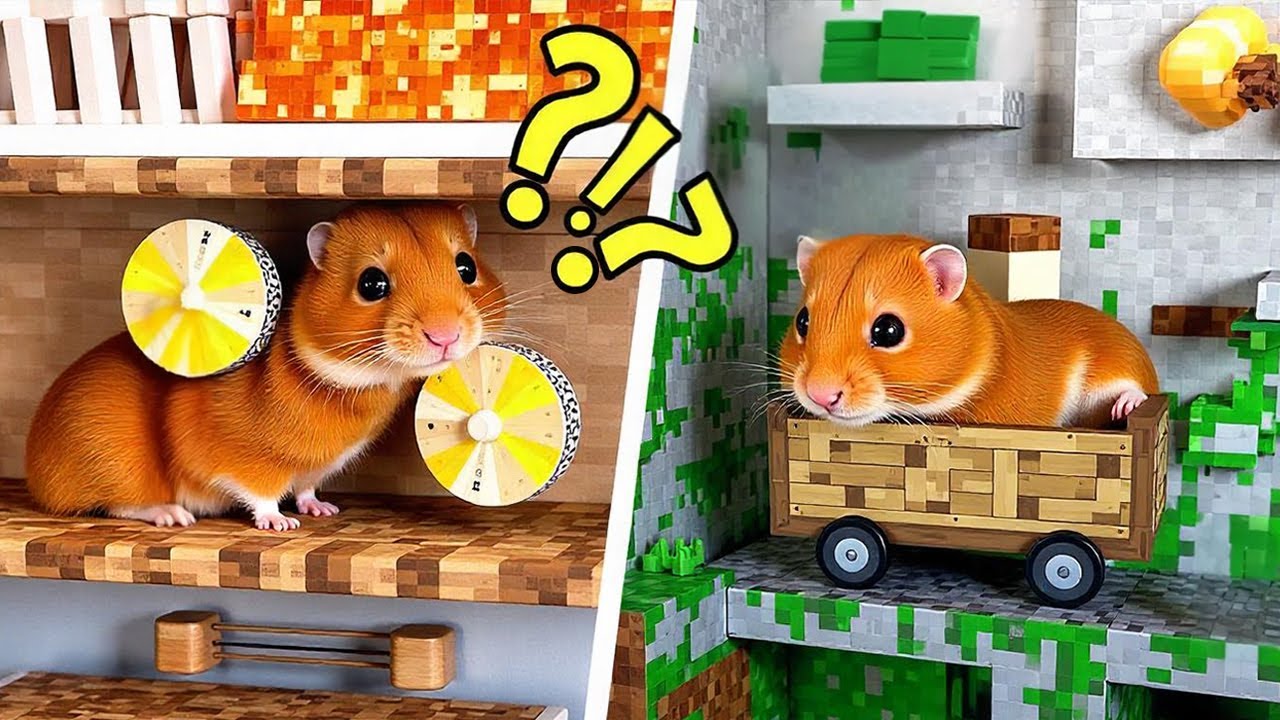 🐹🎮 Building a Minecraft Hamster Maze IRL?! + Other Popular Games Crafts for Your Pets! 🚀🟩