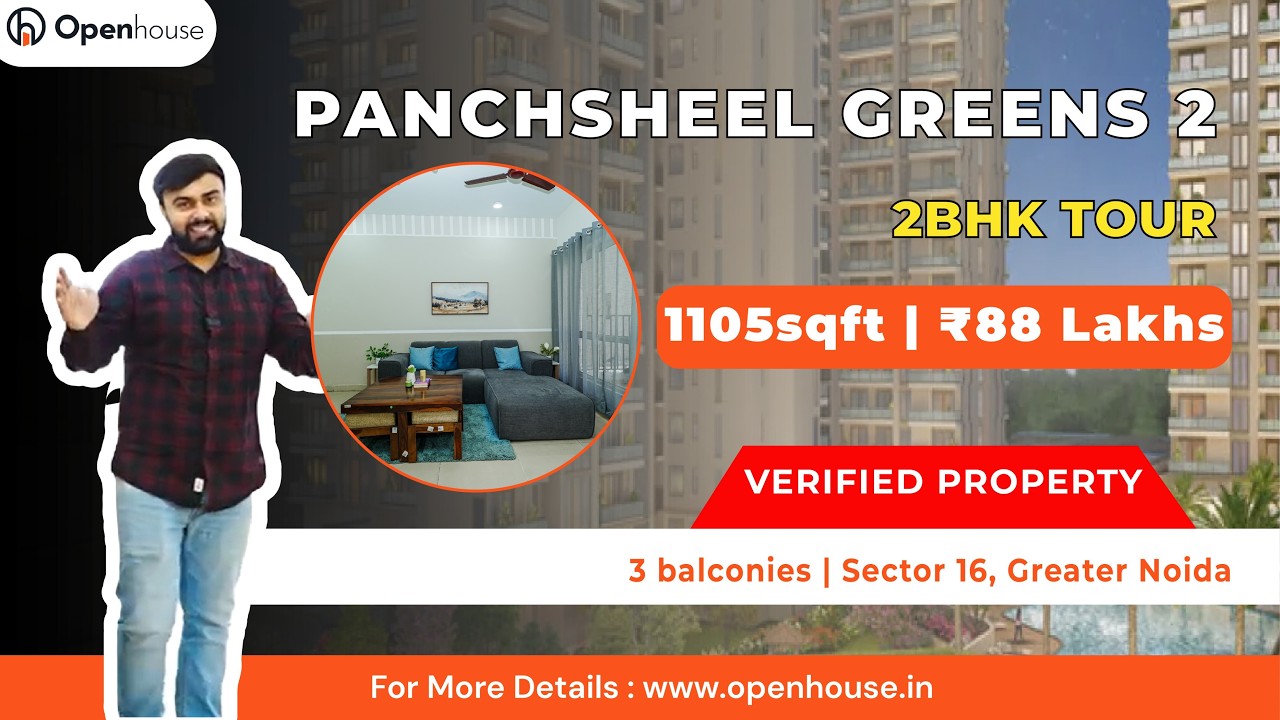Panchsheel Greens 2 1105 sqft | 2BHK Flat Tour | Sector 16B Noida Extension