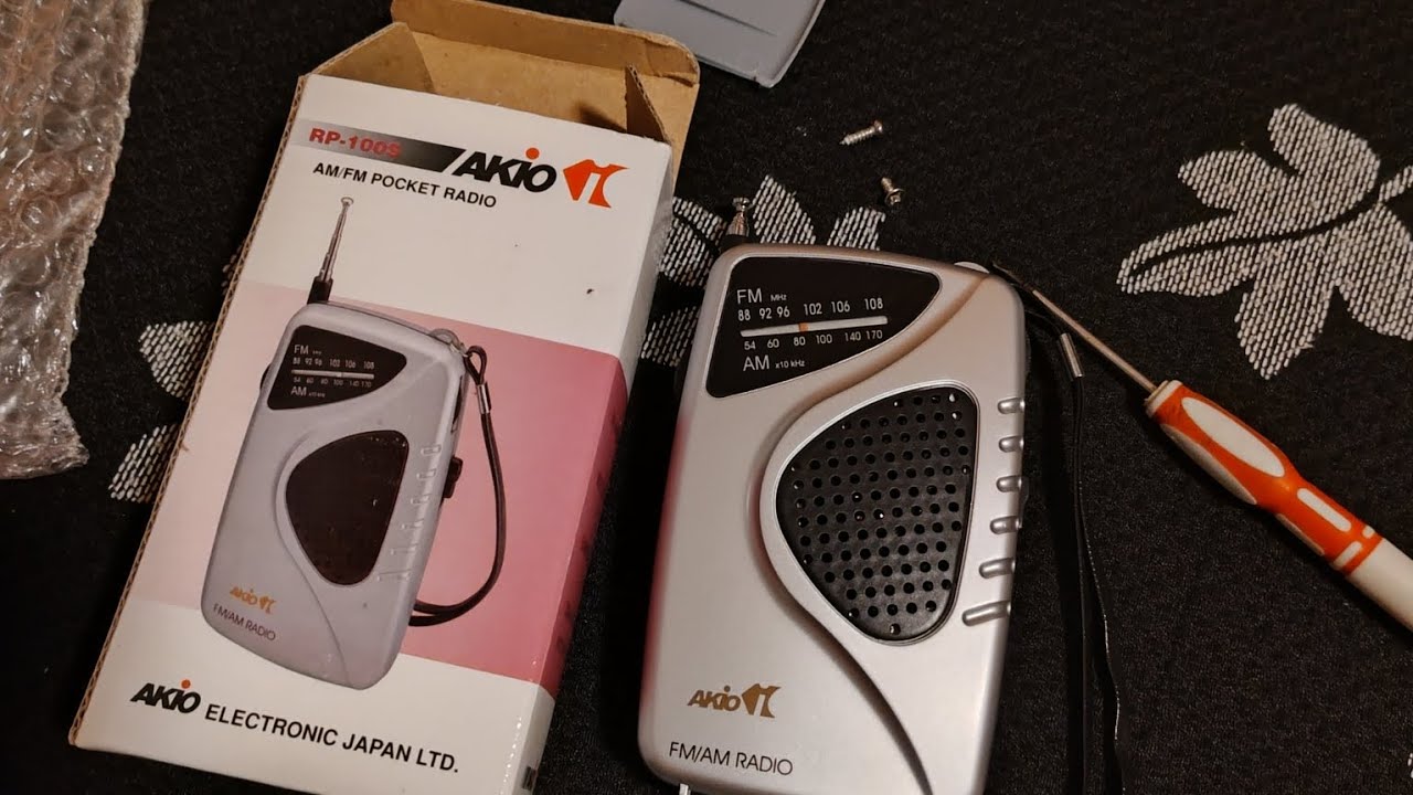 Rádio de bolso Akio vista interna.