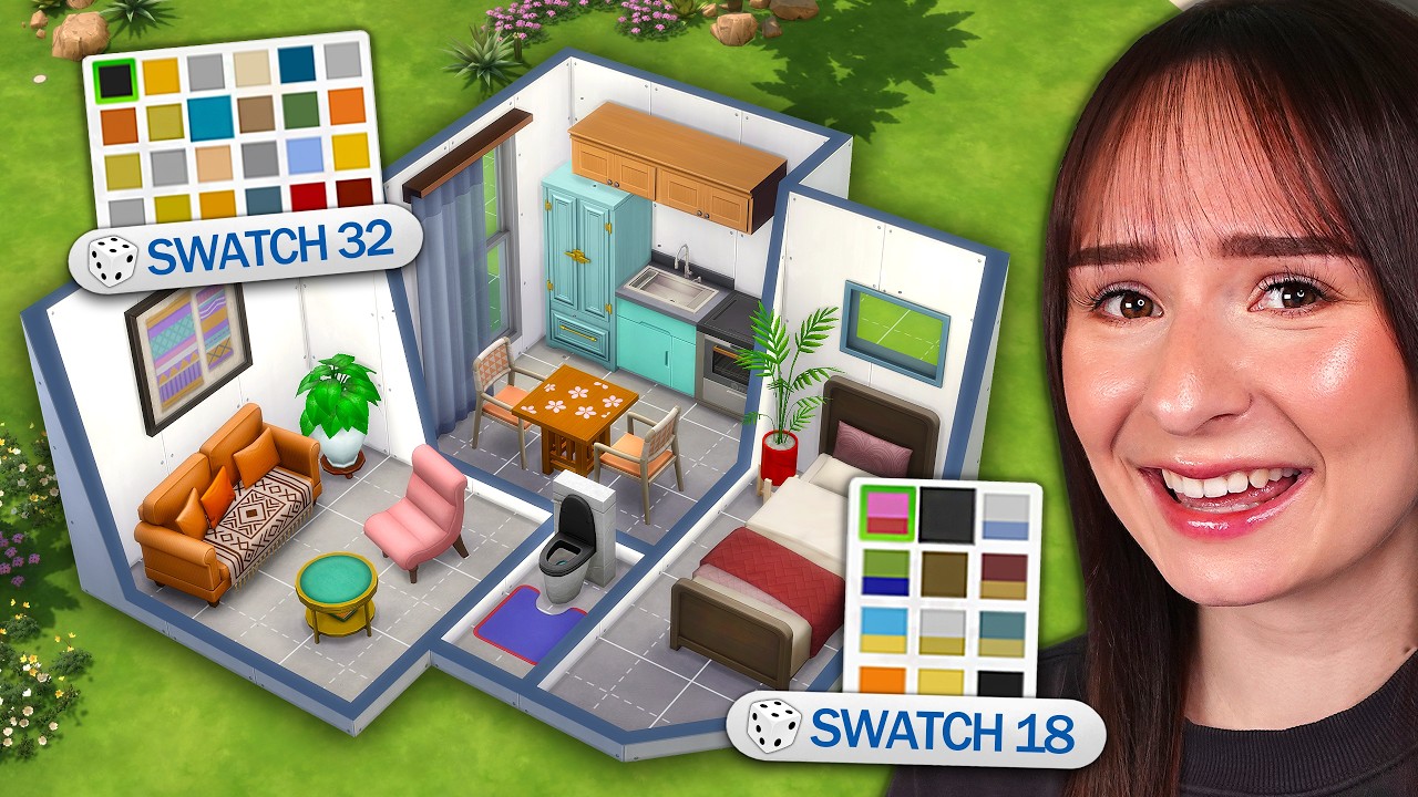 Every room is a RANDOM SWATCH build challenge in The Sims 4