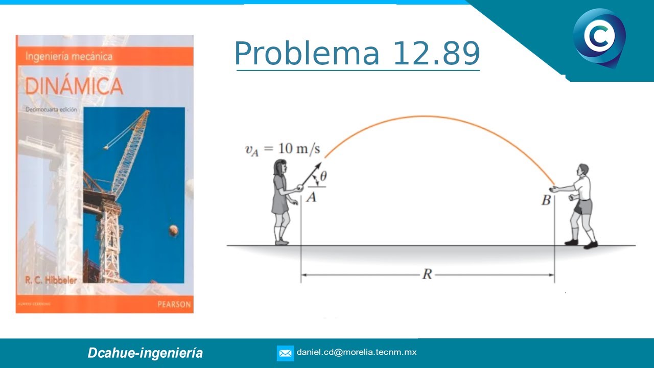 CINEMÁTICA DE LA PARTÍCULA | TIRO PARABÓLICO | MOVIMIENTO DE UN PROYECTIL | HIBBELER  PROBLEMA 12-89