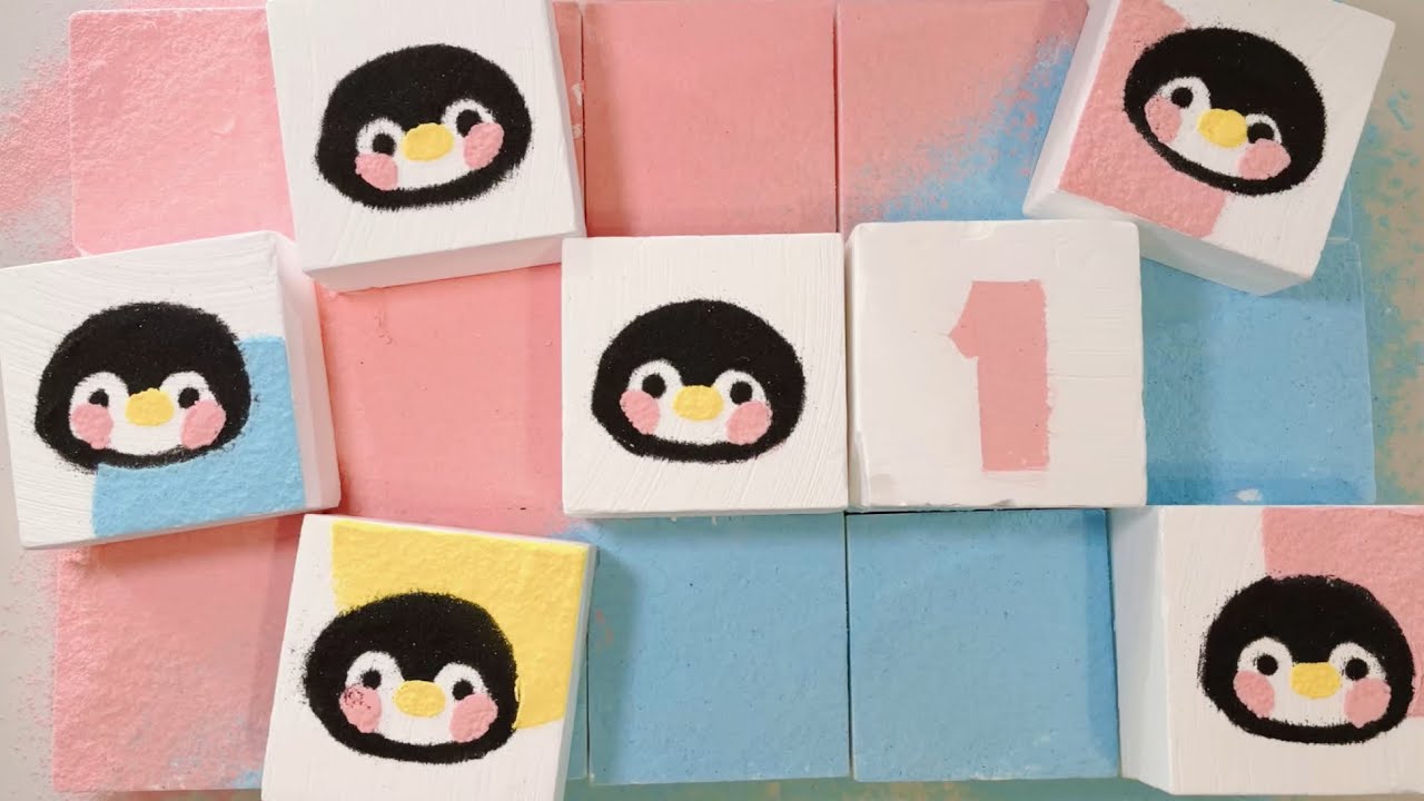 Gym Chalk ASMR | 🤗🎉The first anniversary | Penguin 🐧 | Crispy | Crush | Oddly Satisfying | Sleep Aid