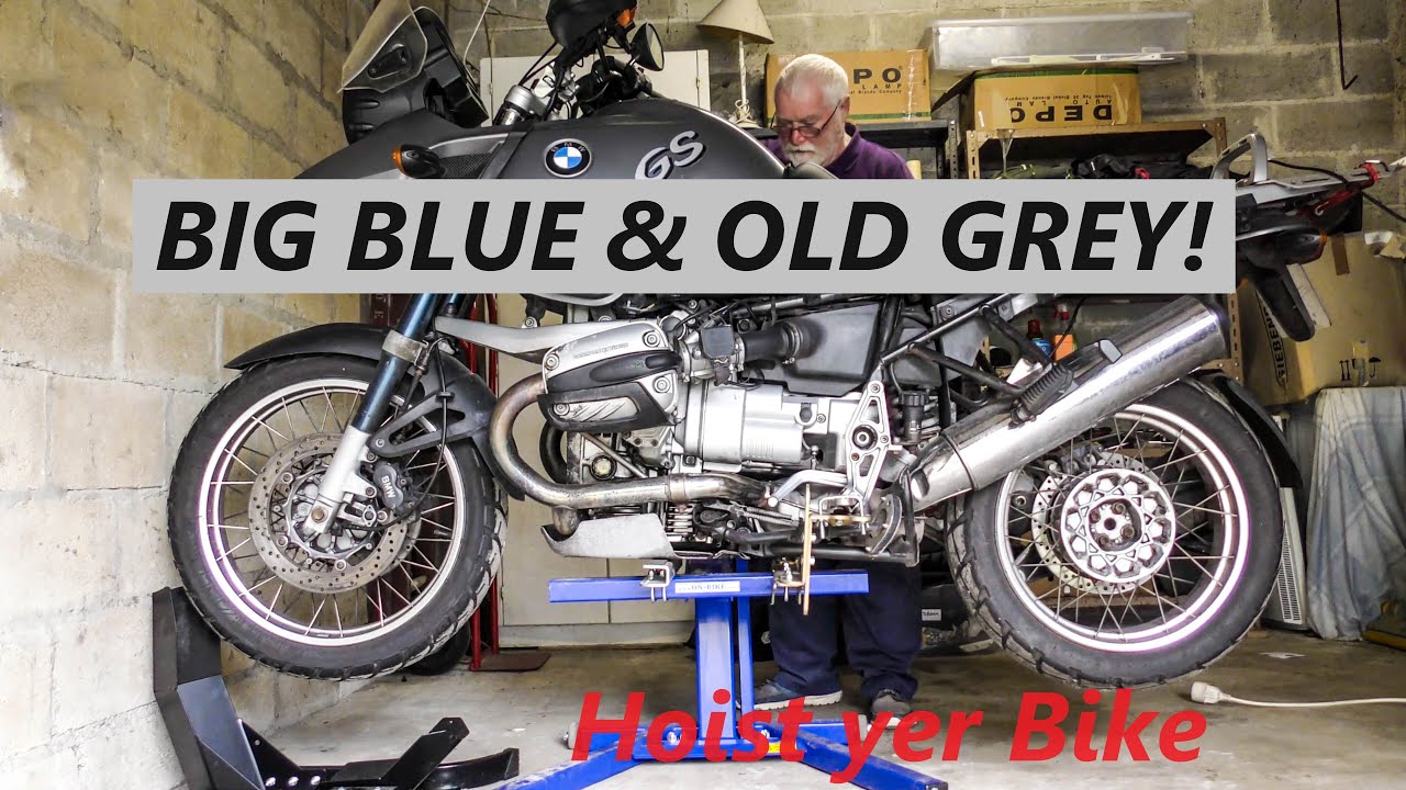 Big Blue and Bad Knees! Motorcycle Hoist for a heavy bike - BMW GS1150