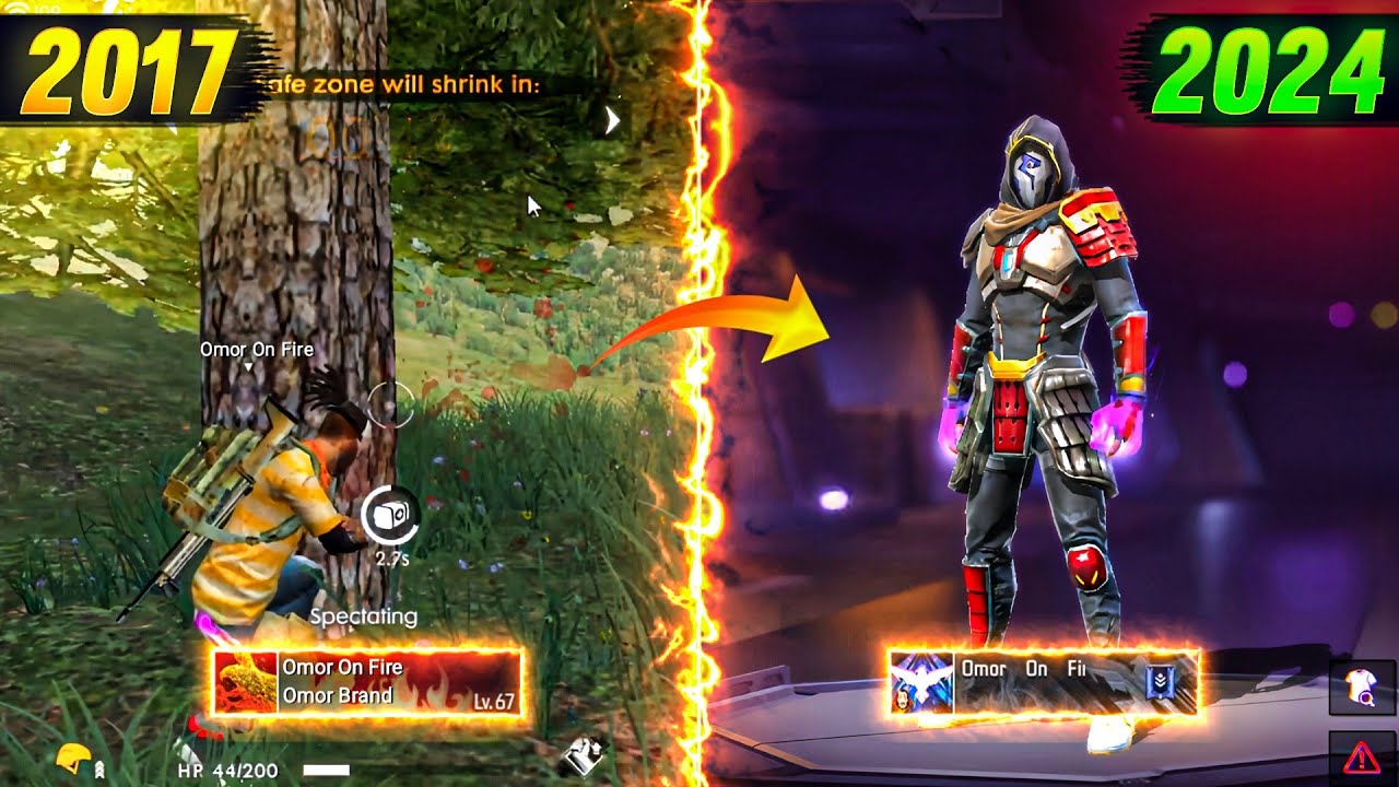 2017 সালের Omor On Fire Vs 2024 সালের Omor On Fire 😱 || Free Fire Player 2017 Vs 2024 - Free Fire