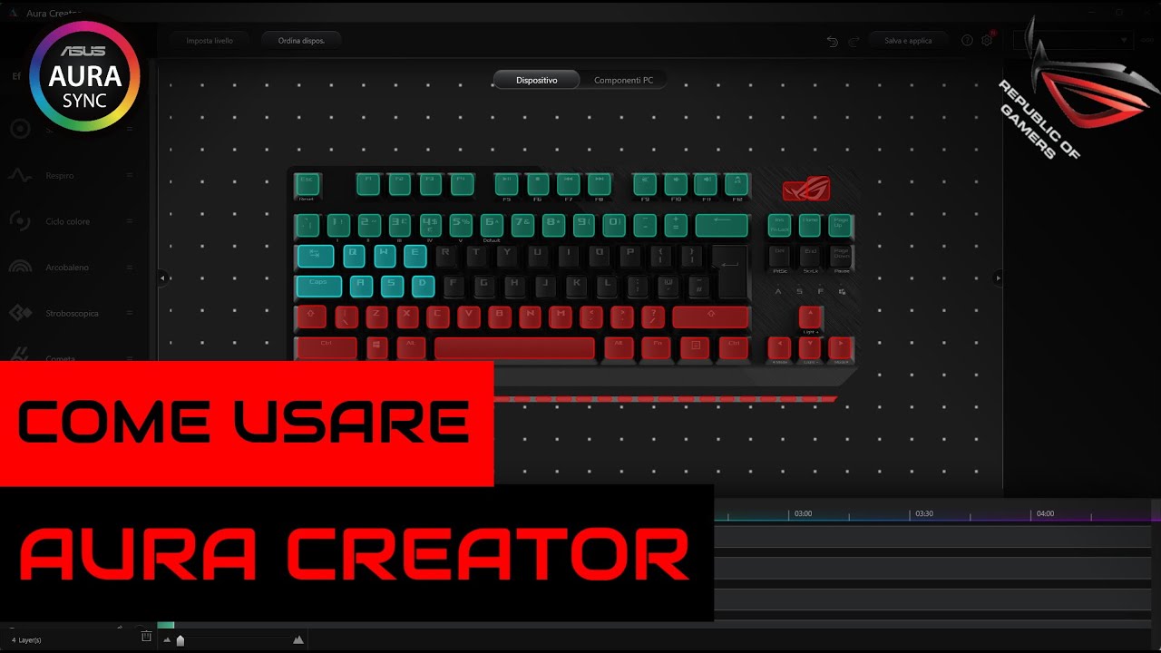 ASUS Aura Creator Tutorial ITA | AURA SYNC Tutorial Ita