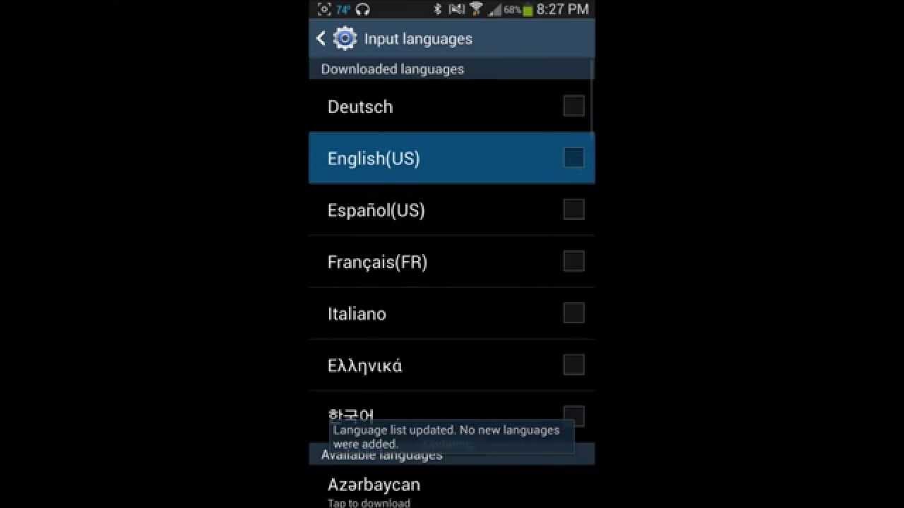 Add Greek keyboard on Android device