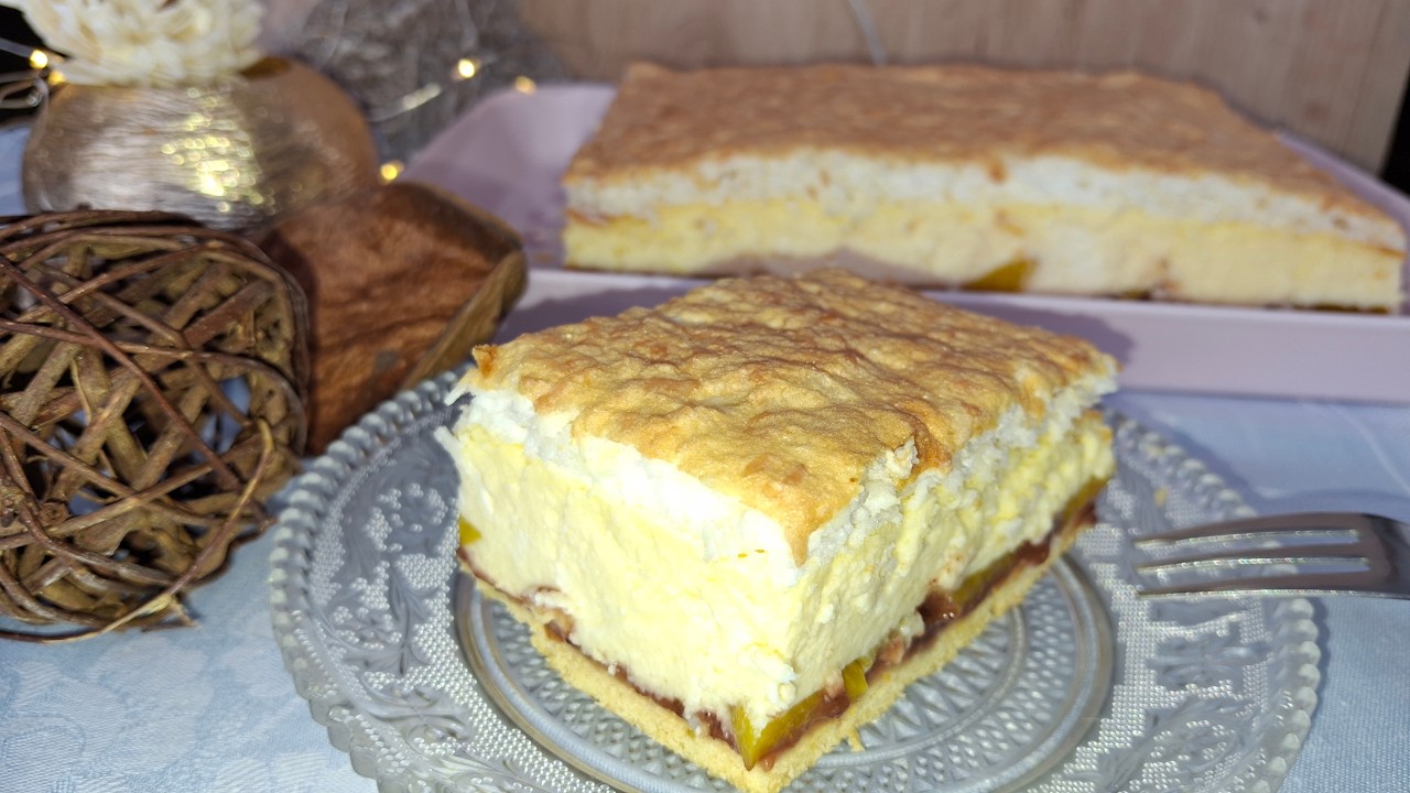 🍰 SERNIK Z BRZOSKWINIAMI 🍑 - duża blaszka znika w mig ⏰