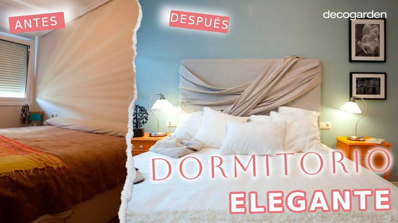 Dormitorio pequeño luminoso y elegante: Reforma Antes y Después de Decogarden