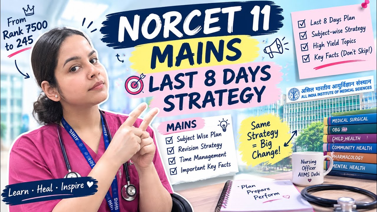 How I Improved My Rank From 7500 to 245 🩺 | NORCET Mains 8-Day Strategy 