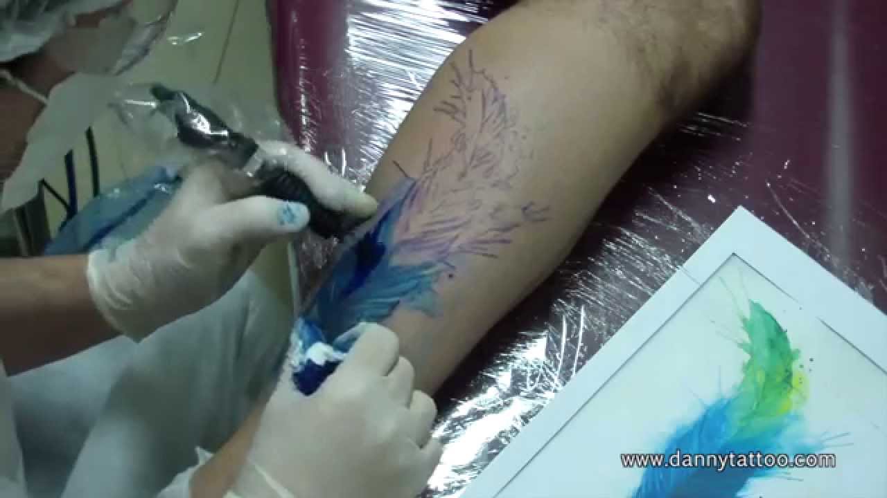 Pena Aquarelada - Watercolor Tattoo - DannyTattoo.com