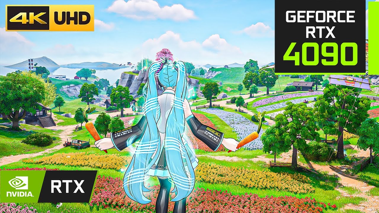 Fortnite Hatsune Miku Gameplay | RTX 4090 + 4K MAX Settings + Ray Tracing ON