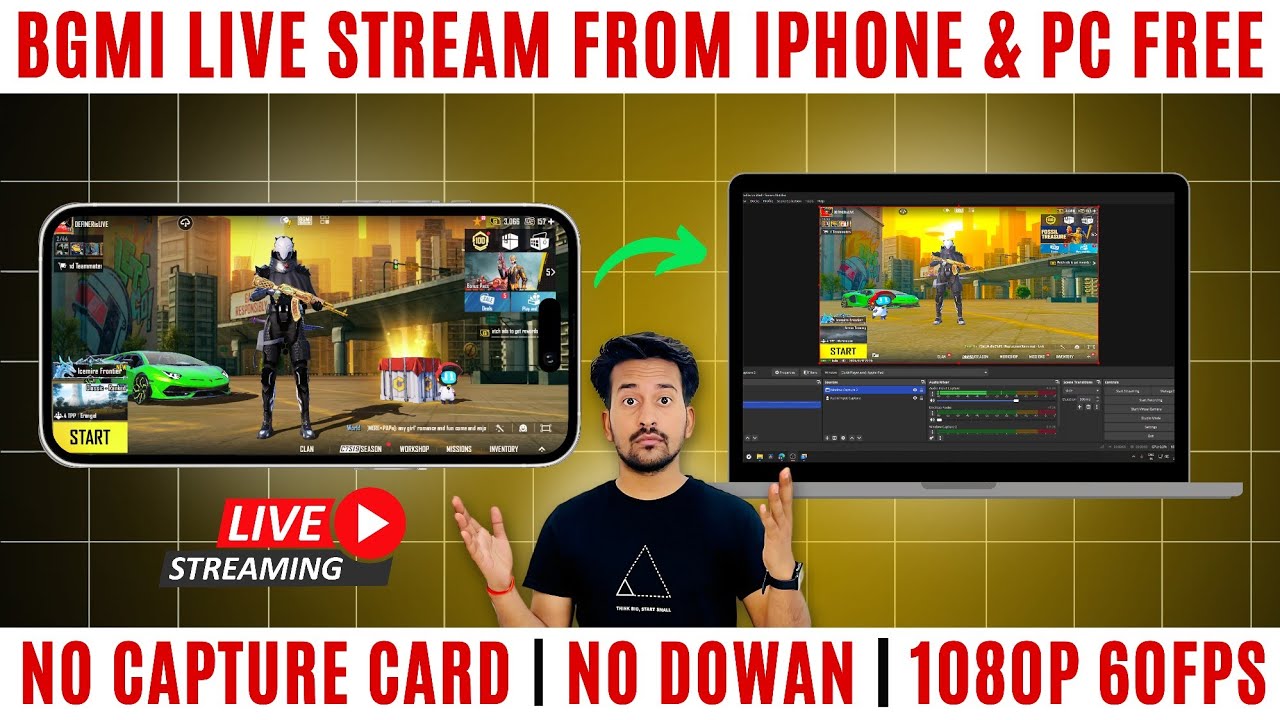 Live Stream with iPhone & PC without Capture Card for Free | 60 FPS, NO DELAY | iPhone Live Stream |