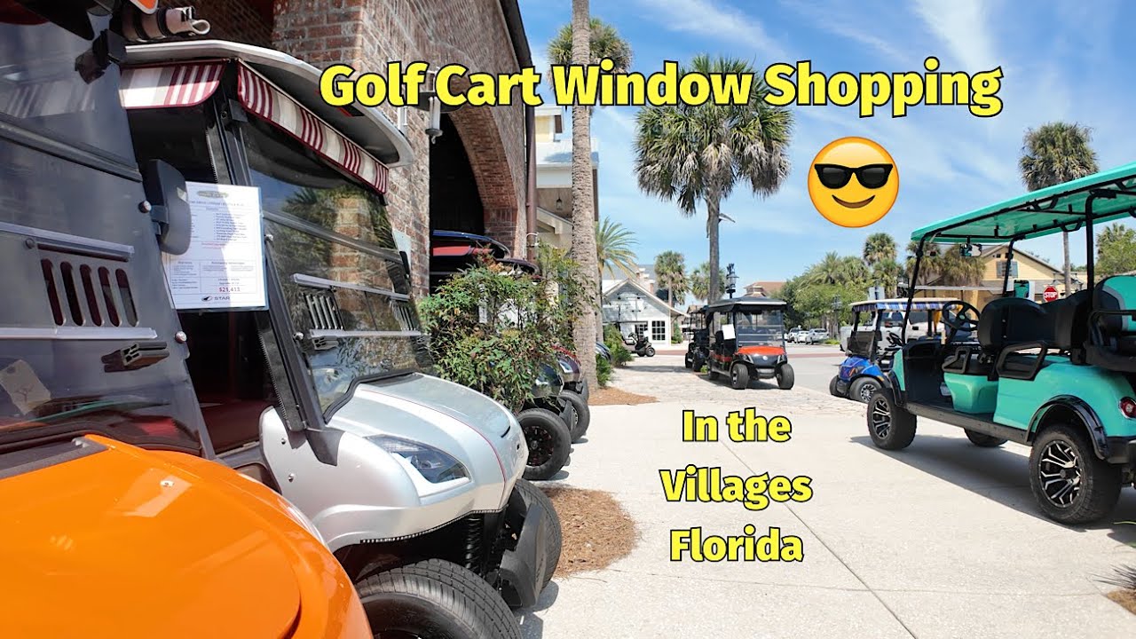 Golf Cart Window Shopping in the Villages Florida