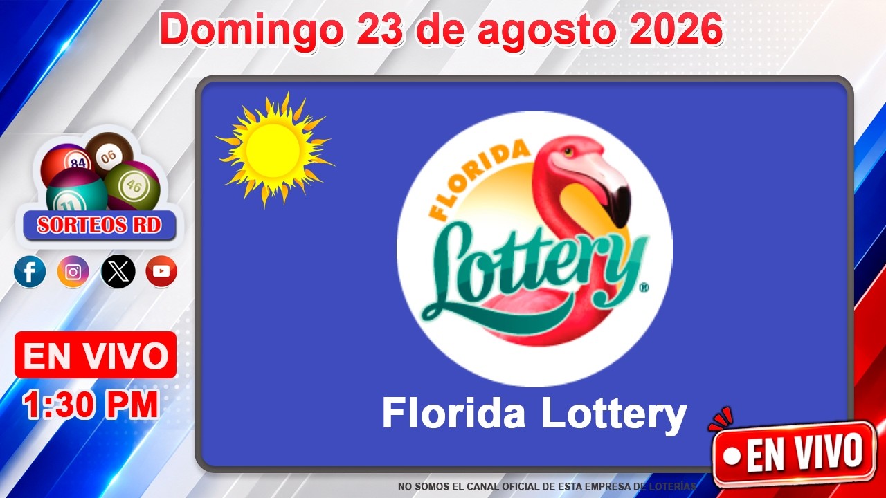 Florida Lottery EN VIVO |  Domingo 23 de agosto 2026/ 1:30 P.M #floridalottery ​