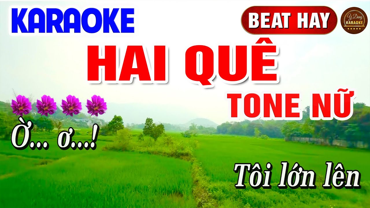 Hai Qu&ecirc; Karaoke Tone Nữ Nhạc Sống | Y Dung Karaoke | Beat Hay Dễ H&aacute;t