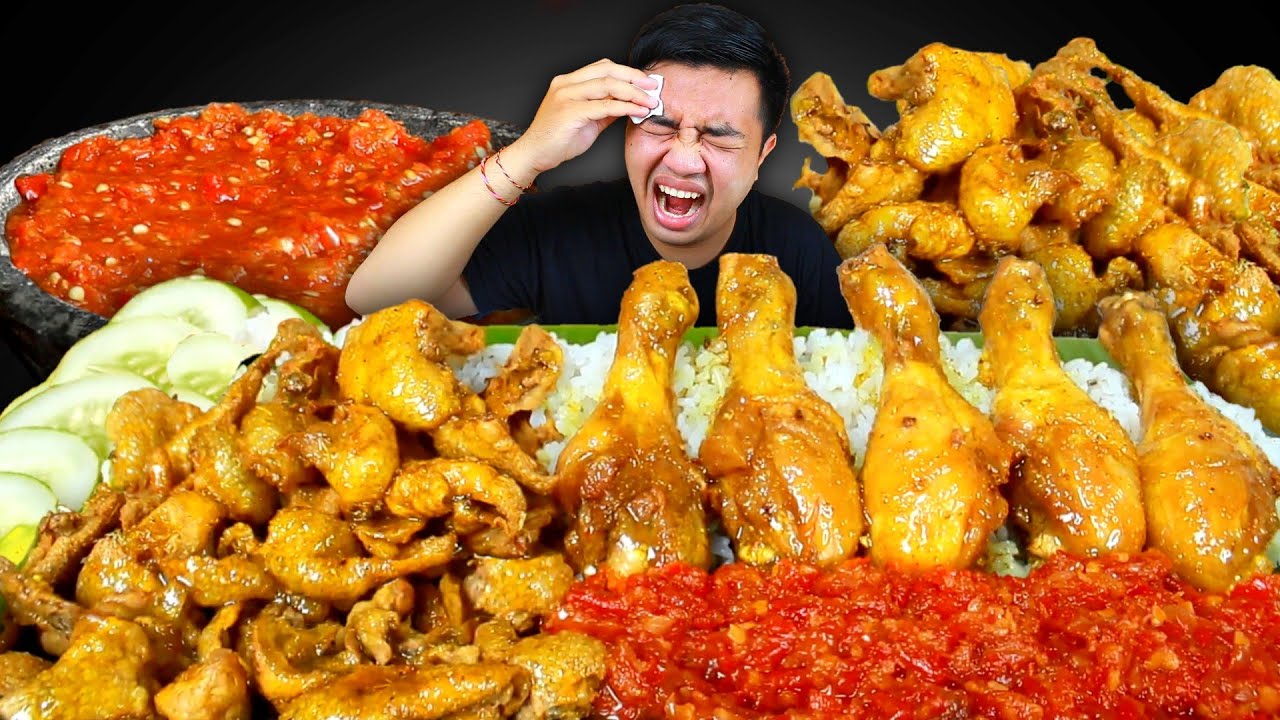 ENAK BANGET 🔥 MUKBANG NASI KULIT AYAM GORENG SUPER CRISPY + SAMBAL TERASI PEDAS