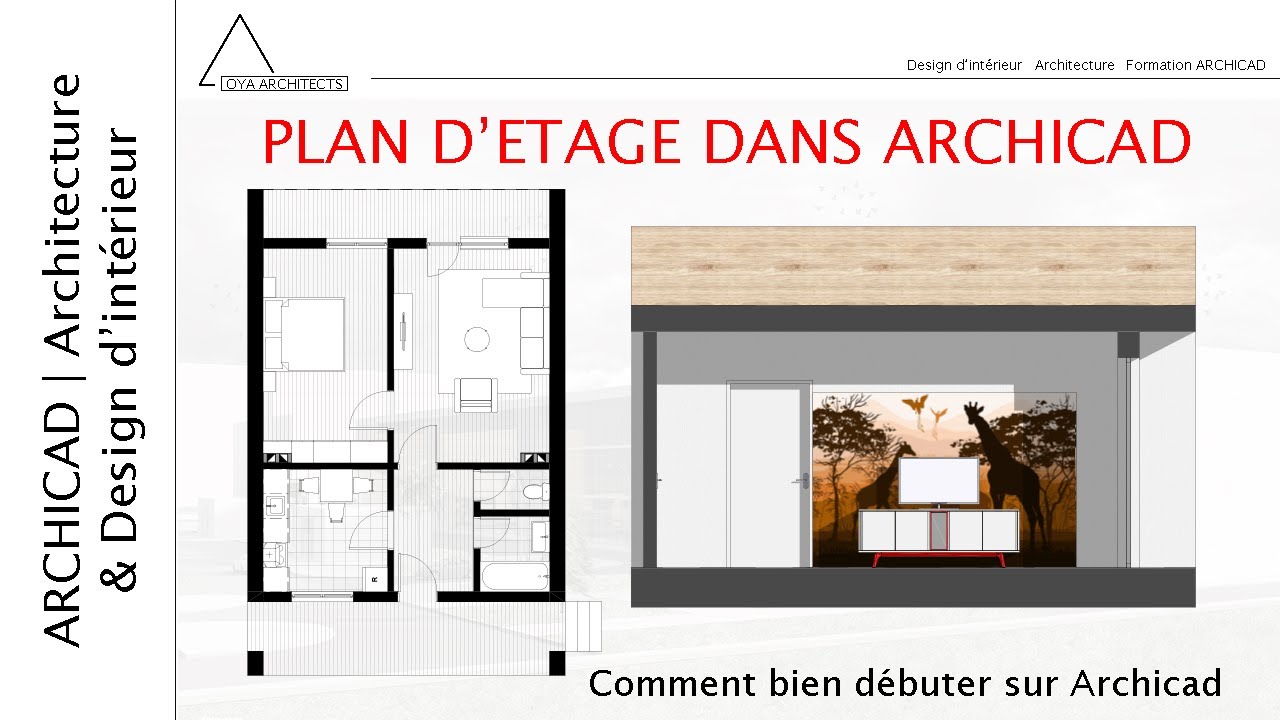 ARCHICAD 26 | Plan d'Etage Sur  ARCHICAD | Design intérieur, substitution graphique, calcul surface