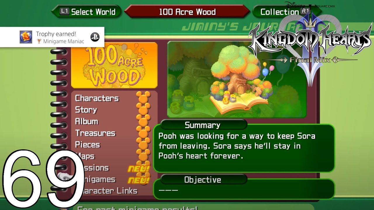 KH II FM [Critical Mode] Walkthrough Part 69 Minigame Maniac Trophy