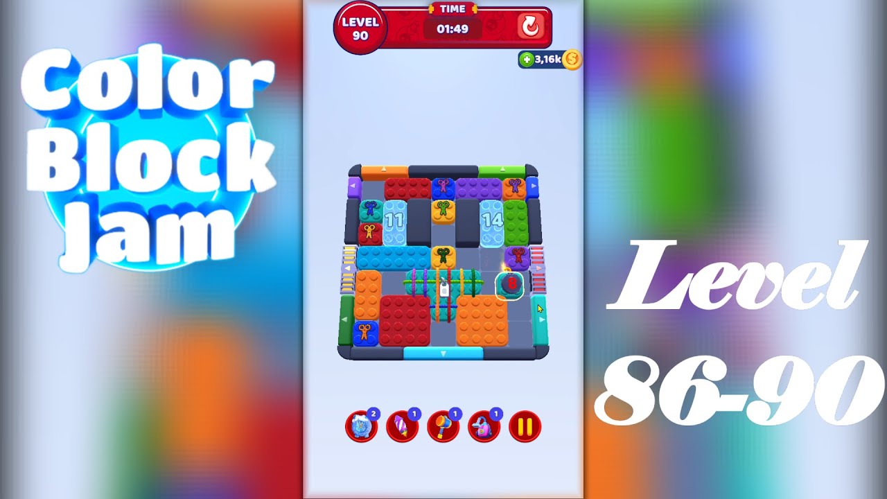Color Block Jam Проходження рівнів з 86 по 90 / Solution Walkthrough levels 86-90