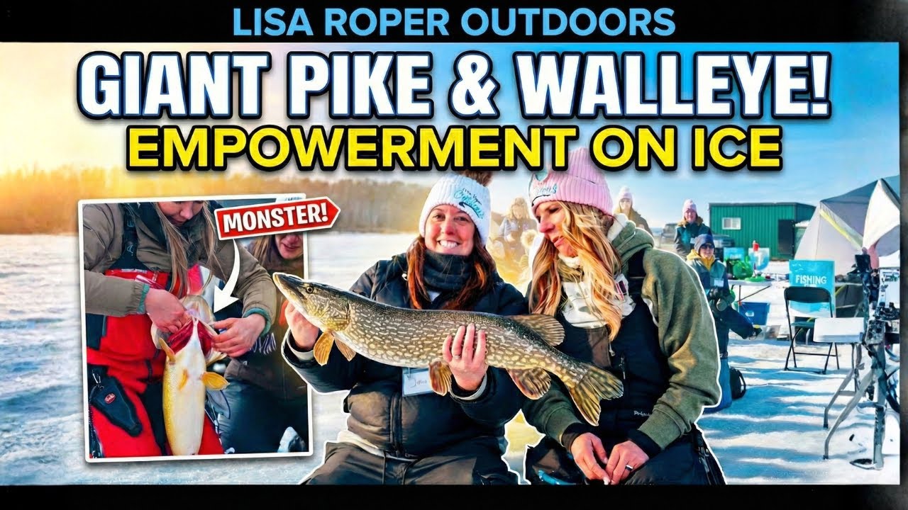 GIANT PIKE & WALLEYE!  Empowerment on Ice(Ladies Ice Fishing Slam)#fishing #icefishing #fishingvideo