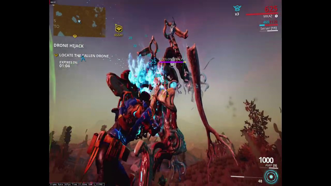 Warframe - fortuna operator AMP Tier 2 dmg test (Ungilded) vs eidolon