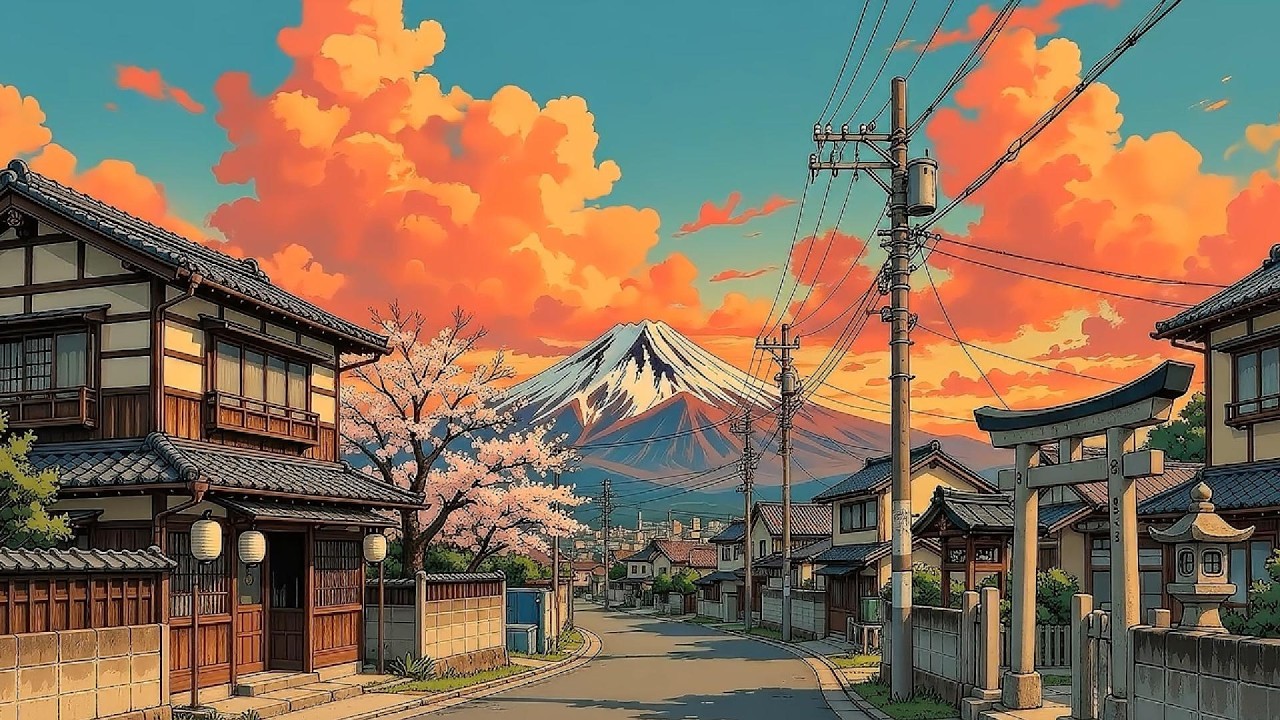 Lofi Music 🎧 Cozy Japanese Seaside House at Sunset | Relaxing Beats for Study, Focus & Sleep