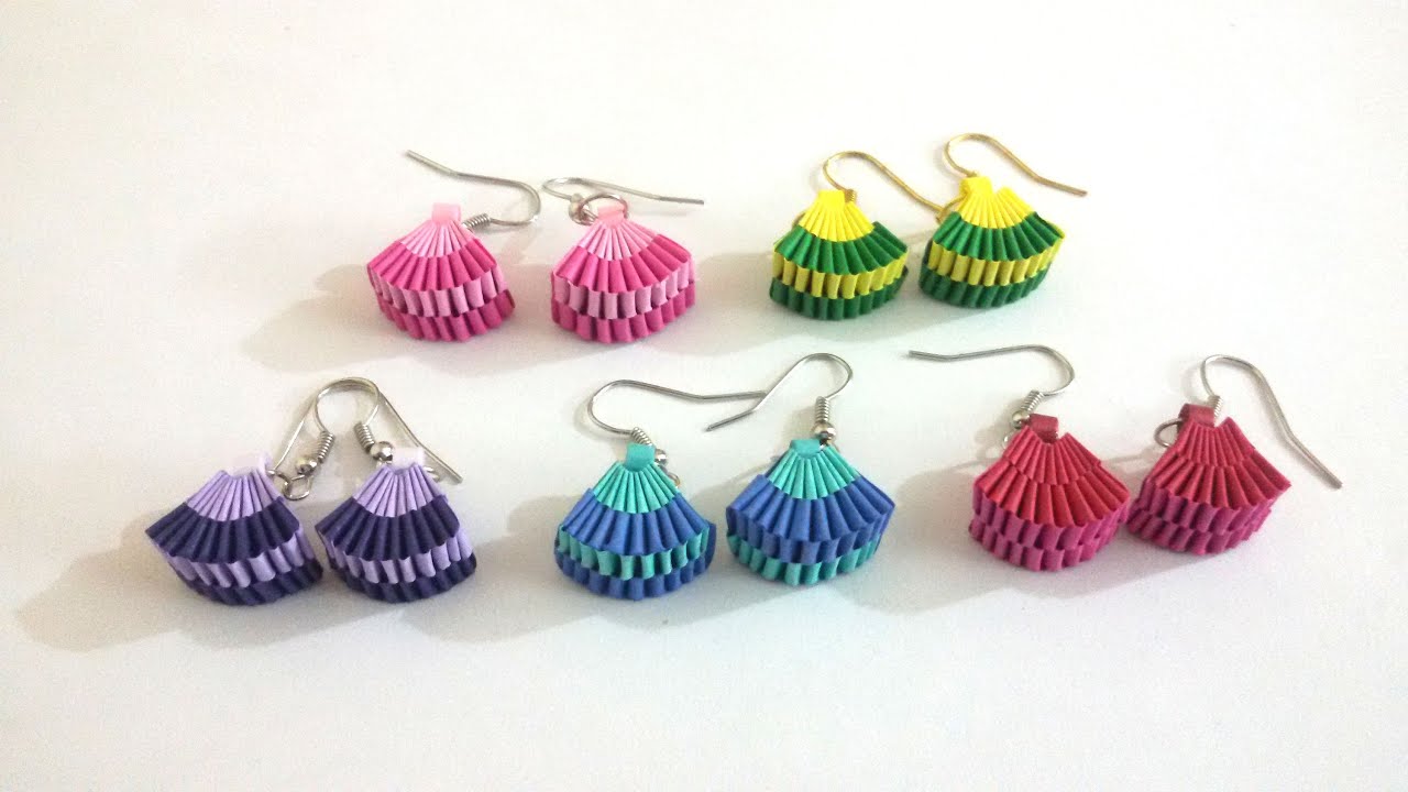 How to make Paper Weaving Fan Shape Earrings