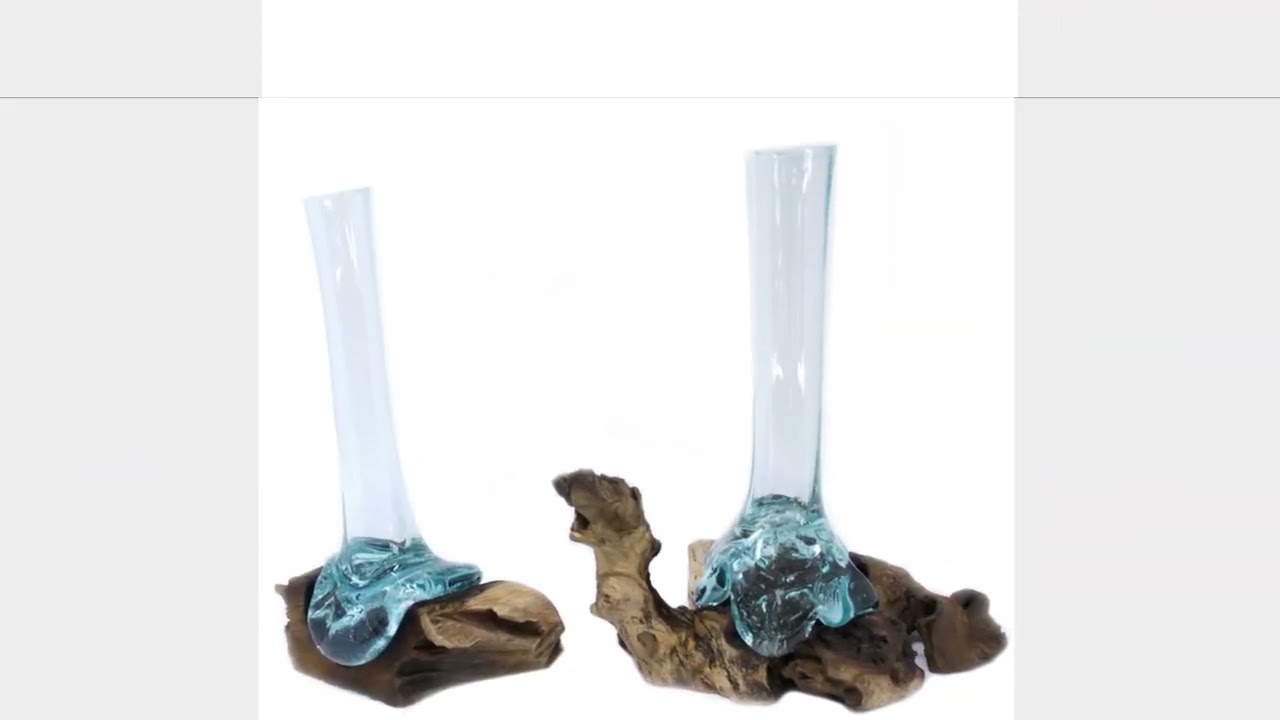✨🌿 Molten Glass on Wood &ndash; Vase | Handcrafted Glass & Wood D&eacute;cor | AfriArtisan 🍃