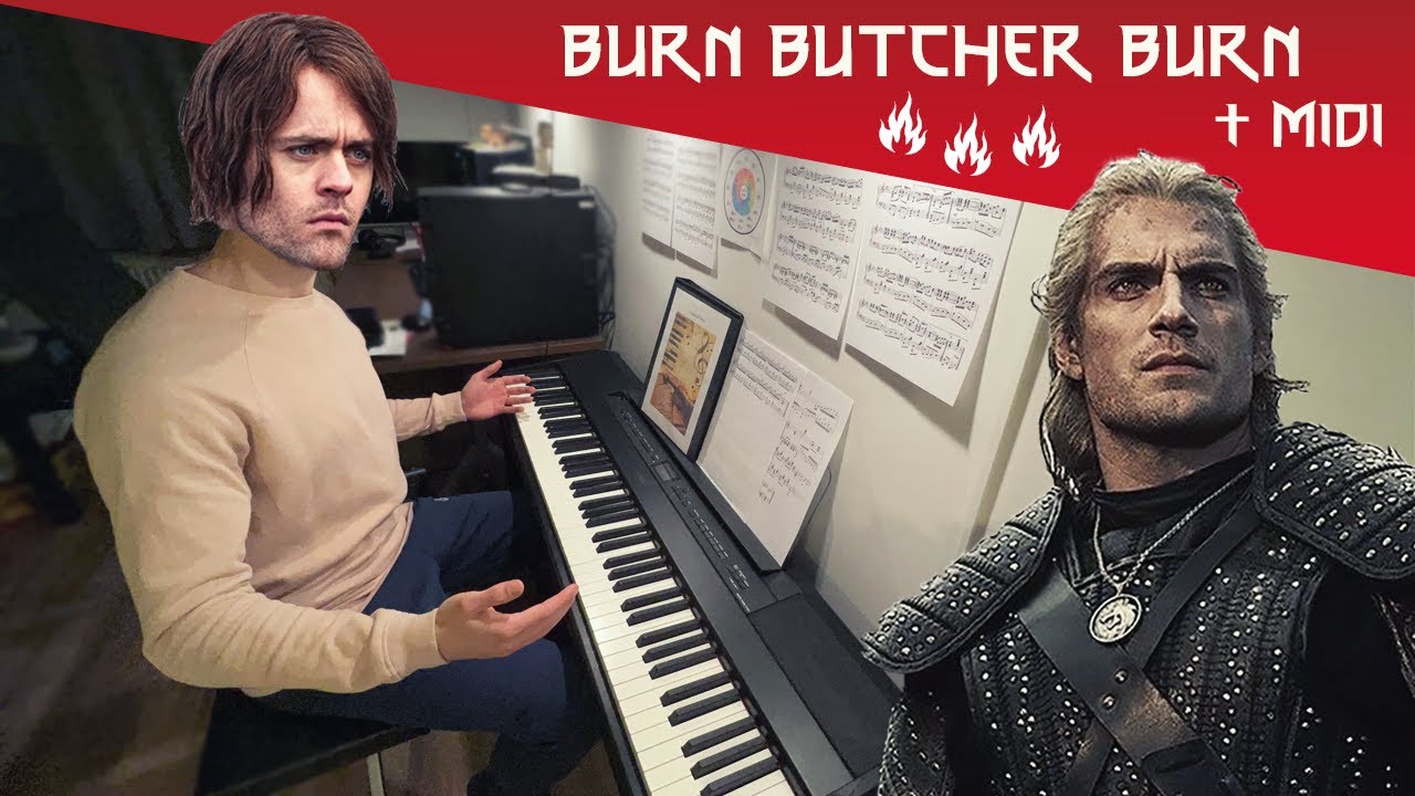 Burn Butcher Burn but Jaskier is a piano virtuoso (Advanced Piano Cover + Sheet Music / MIDI)