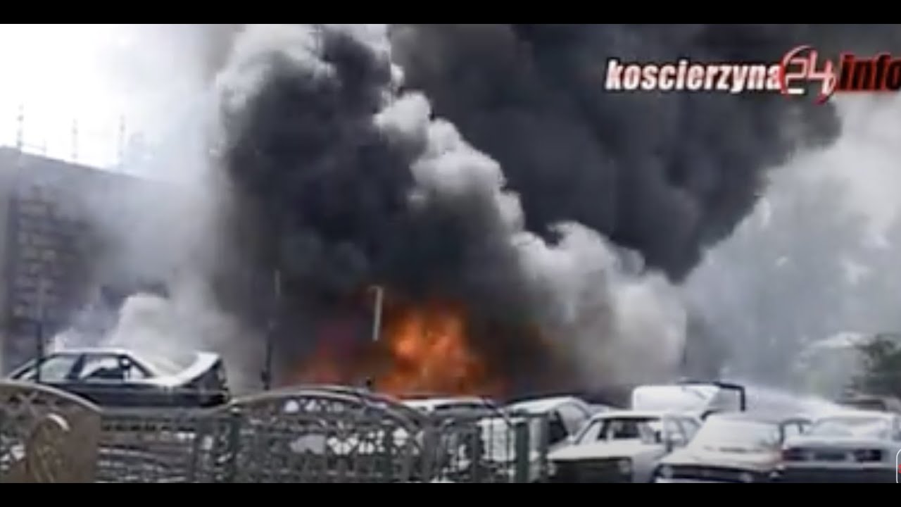 Pożar złomowiska w Kościerzynie