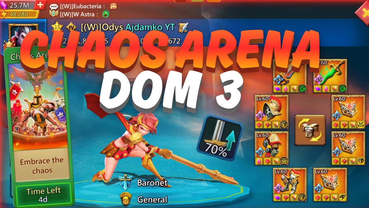 Lords Mobile - Chaos Arena Dominion 3!!!! looking for femboys. + Gear Checks