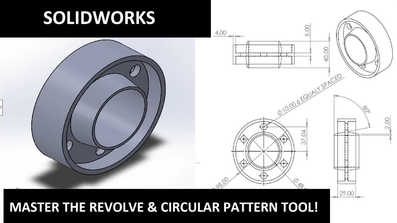 ОСВАИВАЕМ ИНСТРУМЕНТЫ ВРАЩЕНИЯ И КРУГОВОГО МАССИВА В SOLIDWORKS!