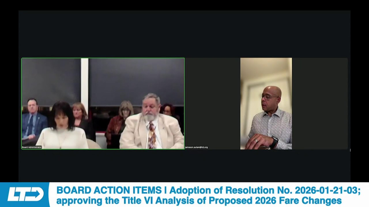 Lane Transit District Board Meeting: January 21, 2026