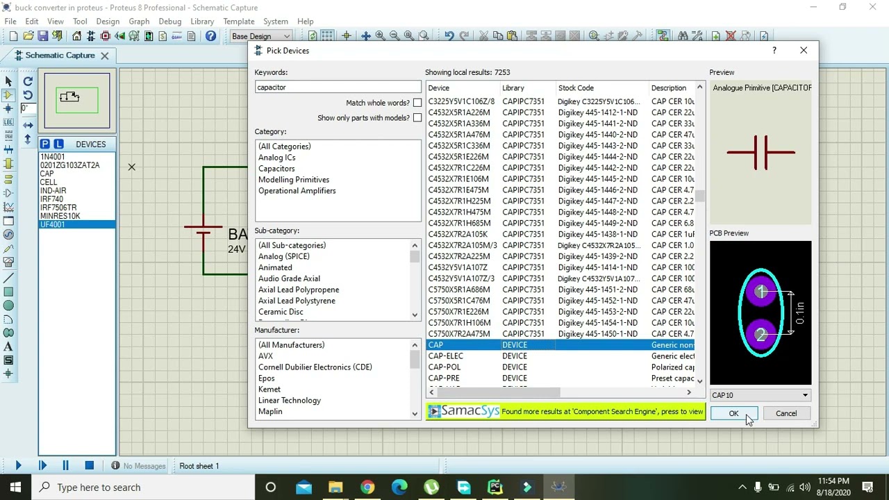 buck converter in proteus 8