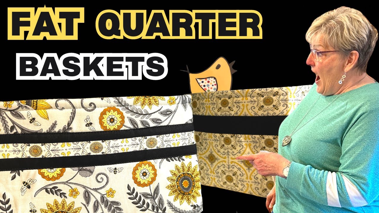 🌻🐝Fat Quarter Fabric Basket Made from 4 Fat Quarters🐝🌻