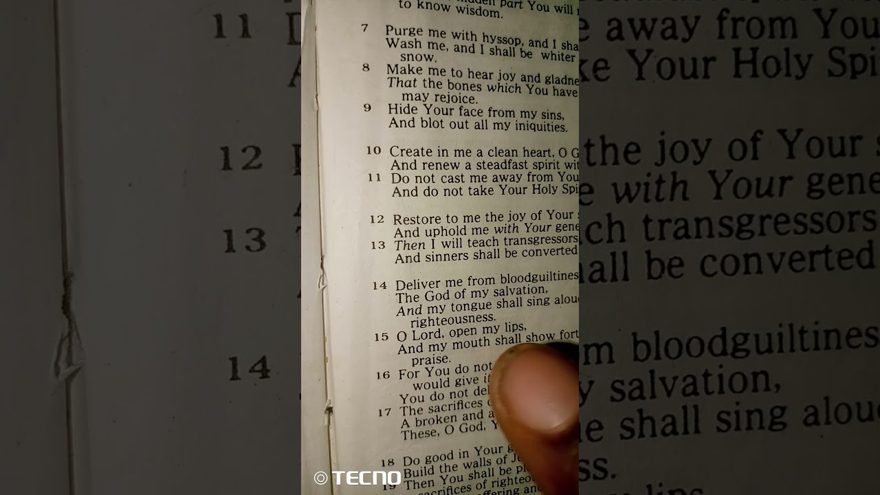 Psalm 51:14. Bible Reading And Meditation
