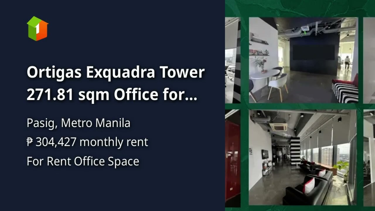 Ortigas Exquadra Tower 271.81 sqm Office for Lease | Pasig CBD | P1,000/sqm + VAT
