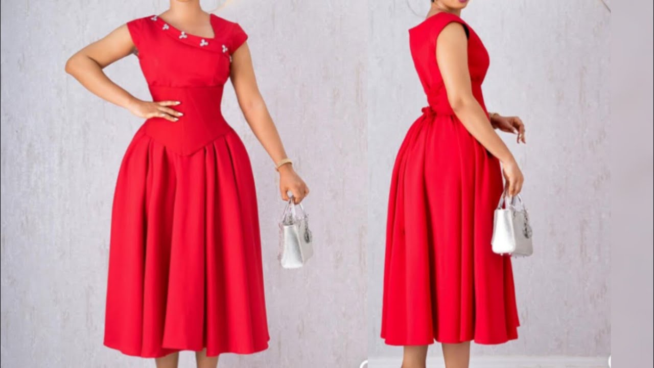 HOW TO CUT THIS BEAUTIFUL GOWN WITH ASYMMETRIC NECKLINE TUTORIAL [ very detailed ]#begineerfriendly