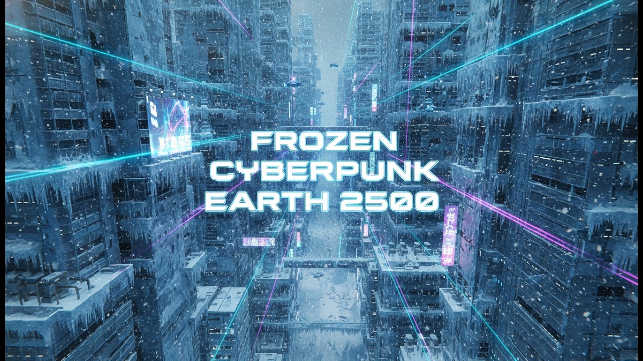38 Minutes of Frozen Cyberpunk Earth 2500: Calm Relaxing Flight