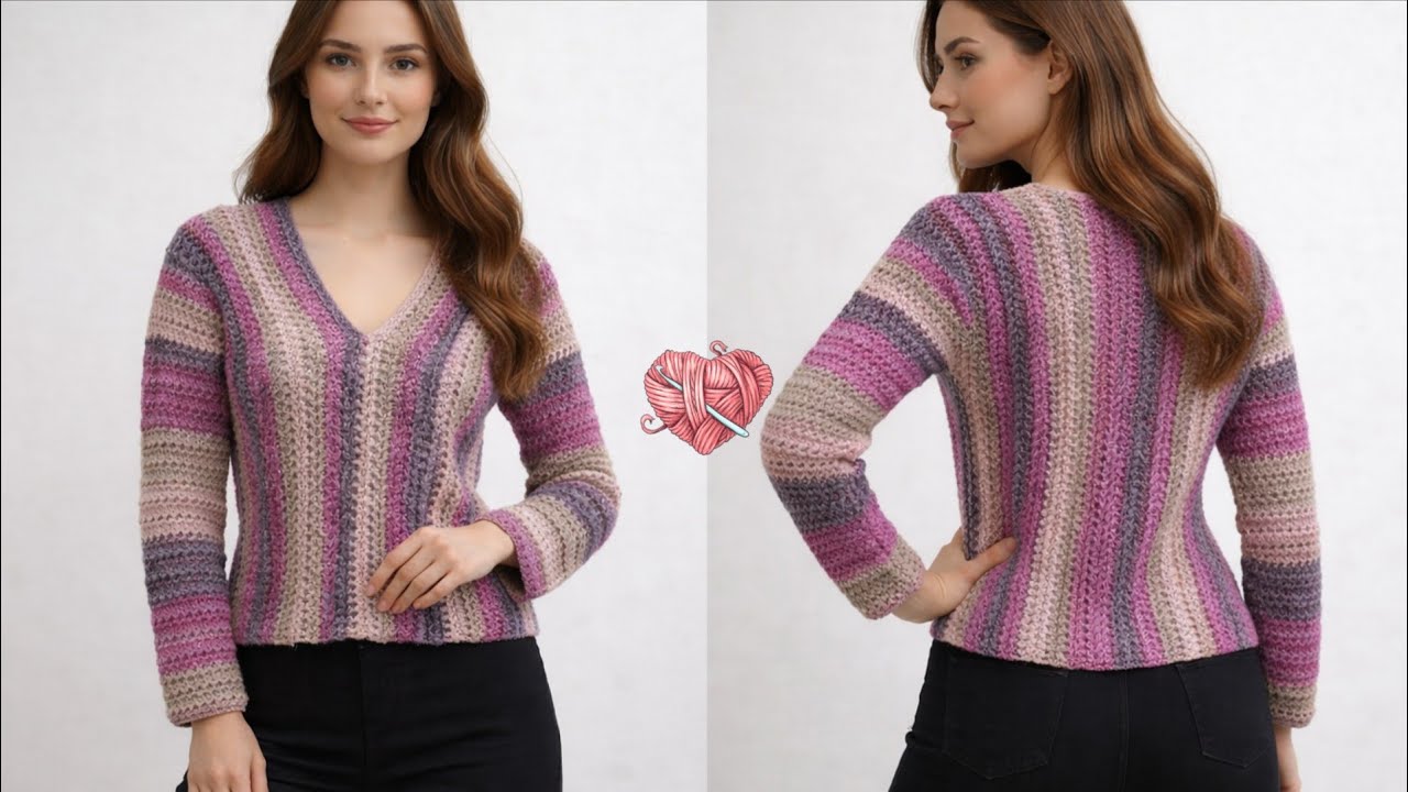 Crochet One-Piece Sweater  👚  Easy and Stylish | Step by step tutorial