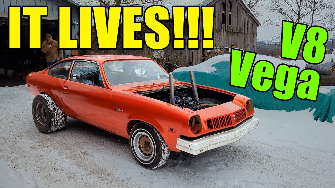 V8 Swapped Compact First Test Drive -1975 Vega