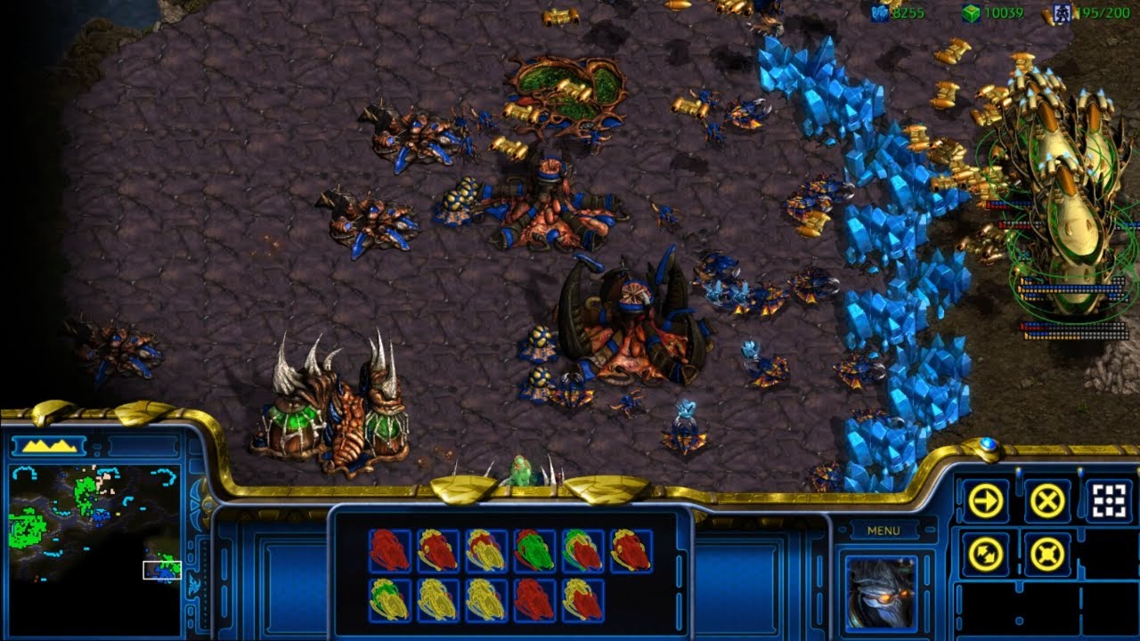 StarCraft Remastered 1v7 Protoss vs 3 Zerg/3 Protoss/1 Terran (vs 7 computers) Big Game Hunters