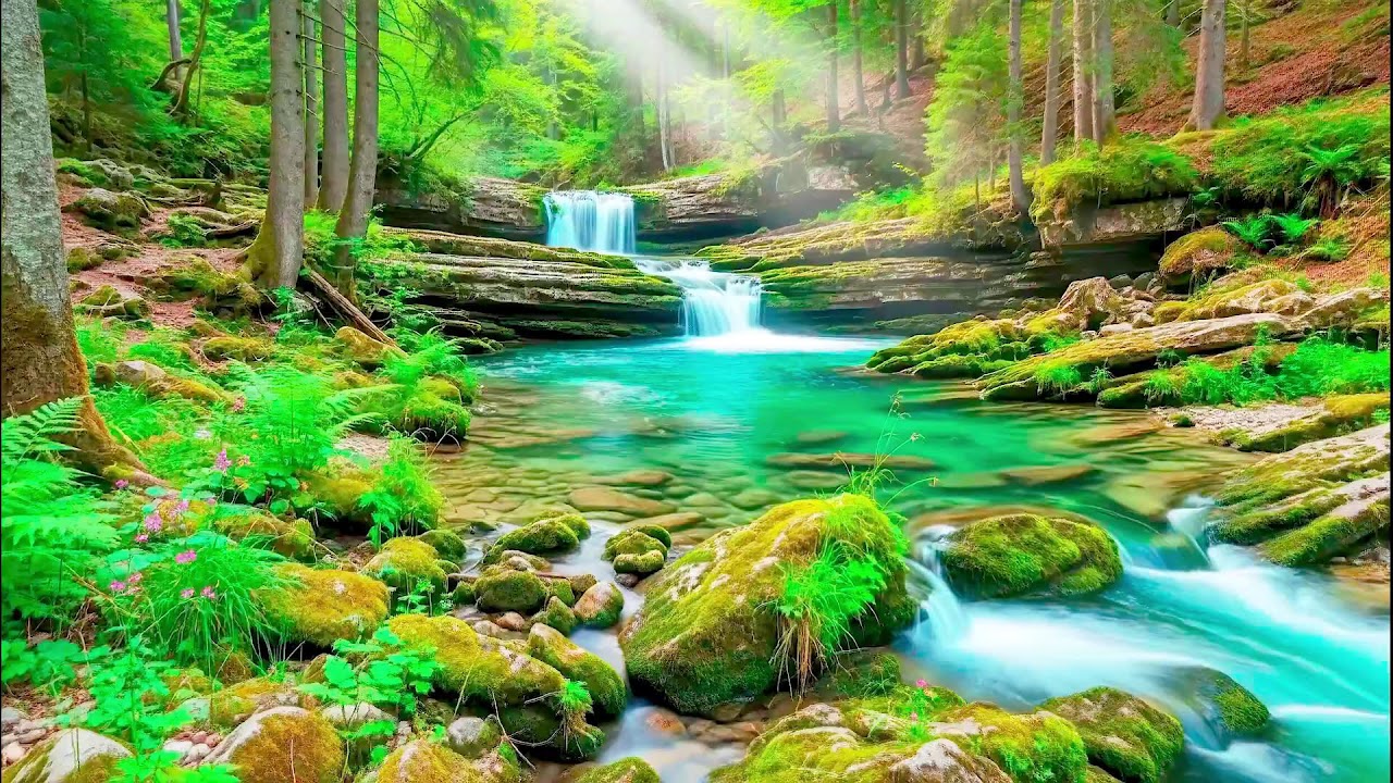 Gentle River Sound for Deep Sleep Flow White Noise Meditation Natural Forest Ambience